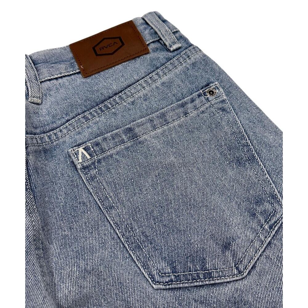 RVCA Men's Straight Jeans in Light Blue Wash - Picture 4 of 5